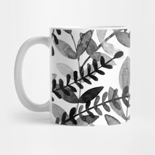 Watercolor branches - black and white Mug